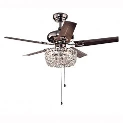 Angel 43 in. Indoor Bronze 5-Blade Crystal Chandelier Ceiling Fan with Light Kit by Warehouse of Tiffany