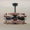 Isla 26 in. 6-Light Indoor Matte Black and Brown Faux Wood Grain Finish Ceiling Fan with Light Kit by Warehouse of Tiffany -Warehouse of Tiffany Shop brown warehouse of tiffany ceiling fans with lights dy07y07bw 64 1000