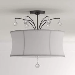 Roxanne 4-Light Brown Ceiling Bronze Crystal Chandelier with Fabric Shade by Warehouse of Tiffany -Warehouse of Tiffany Shop brown warehouse of tiffany chandeliers rl4822 1f 1000