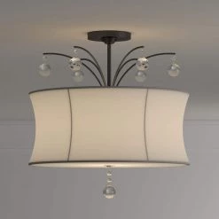 Roxanne 4-Light Brown Ceiling Bronze Crystal Chandelier with Fabric Shade by Warehouse of Tiffany -Warehouse of Tiffany Shop brown warehouse of tiffany chandeliers rl4822 4f 1000