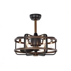 Axel 20 in. Indoor Brown Finsh Remote Controlled Fandelier with Light Kit by Warehouse of Tiffany