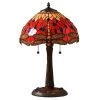 22 in. Red Dragonfly Mosaic Brown Table Lamp with Pull Chain by Warehouse of Tiffany -Warehouse of Tiffany Shop brown warehouse of tiffany table lamps t14288tgra 64 1000