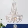 Valentinas 18 in. 4-Light Indoor Brushed White Finish Chandelier with Light Kit by Warehouse of Tiffany -Warehouse of Tiffany Shop brushed white warehouse of tiffany chandeliers pd033 4wh 64 1000