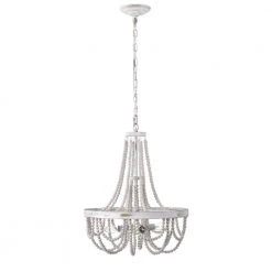 Valentinas 18 in. 4-Light Indoor Brushed White Finish Chandelier with Light Kit by Warehouse of Tiffany -Warehouse of Tiffany Shop brushed white warehouse of tiffany chandeliers pd033 4wh c3 1000