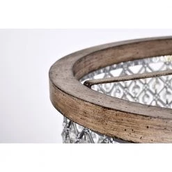 Amelia 16 in. Crystal Shade Semi Flush Mount 3-Light by Warehouse of Tiffany -Warehouse of Tiffany Shop chrome and faux wood grain warehouse of tiffany flush mount lights cd034 3ic 44 1000