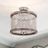 Amelia 16 in. Crystal Shade Semi Flush Mount 3-Light by Warehouse of Tiffany -Warehouse of Tiffany Shop chrome and faux wood grain warehouse of tiffany flush mount lights cd034 3ic 64 1000