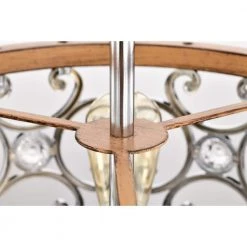 Sanne 18 in. 3-Light Chrome and Faux Wood Grain Semi-Flush Mount by Warehouse of Tiffany -Warehouse of Tiffany Shop chrome and faux wood grain warehouse of tiffany flush mount lights cd038 3ch 44 1000