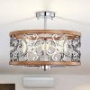 Sanne 18 in. 3-Light Chrome and Faux Wood Grain Semi-Flush Mount by Warehouse of Tiffany -Warehouse of Tiffany Shop chrome and faux wood grain warehouse of tiffany flush mount lights cd038 3ch 64 1000