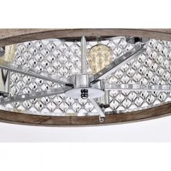 Olyvia 24 in. Modern Crystal Shade Semi Flush Mount 5-Light by Warehouse of Tiffany -Warehouse of Tiffany Shop chrome faux wood grain warehouse of tiffany flush mount lights cd035 5ic 1d 1000