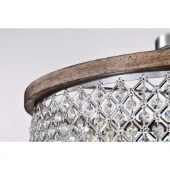 Olyvia 24 in. Modern Crystal Shade Semi Flush Mount 5-Light by Warehouse of Tiffany -Warehouse of Tiffany Shop chrome faux wood grain warehouse of tiffany flush mount lights cd035 5ic 44 1000