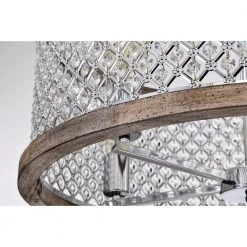 Olyvia 24 in. Modern Crystal Shade Semi Flush Mount 5-Light by Warehouse of Tiffany -Warehouse of Tiffany Shop chrome faux wood grain warehouse of tiffany flush mount lights cd035 5ic 76 1000