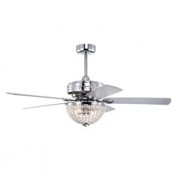 Itzel 52 in. 2-Light Indoor Chrome Finish Chandelier with Light Kit by Warehouse of Tiffany -Warehouse of Tiffany Shop chrome warehouse of tiffany ceiling fans with lights aw01w03cr 4f 1000