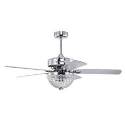 Itzel 52 in. 2-Light Indoor Chrome Finish Chandelier with Light Kit by Warehouse of Tiffany -Warehouse of Tiffany Shop chrome warehouse of tiffany ceiling fans with lights aw01w03cr c3 1000