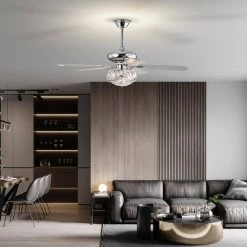 Turner 52 in. 3-Light Indoor Chrome Ceiling Fan with Light Kit and Remote by Warehouse of Tiffany -Warehouse of Tiffany Shop chrome warehouse of tiffany ceiling fans with lights ay12y12cr 31 1000