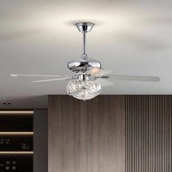 Turner 52 in. 3-Light Indoor Chrome Ceiling Fan with Light Kit and Remote by Warehouse of Tiffany -Warehouse of Tiffany Shop chrome warehouse of tiffany ceiling fans with lights ay12y12cr c3 1000