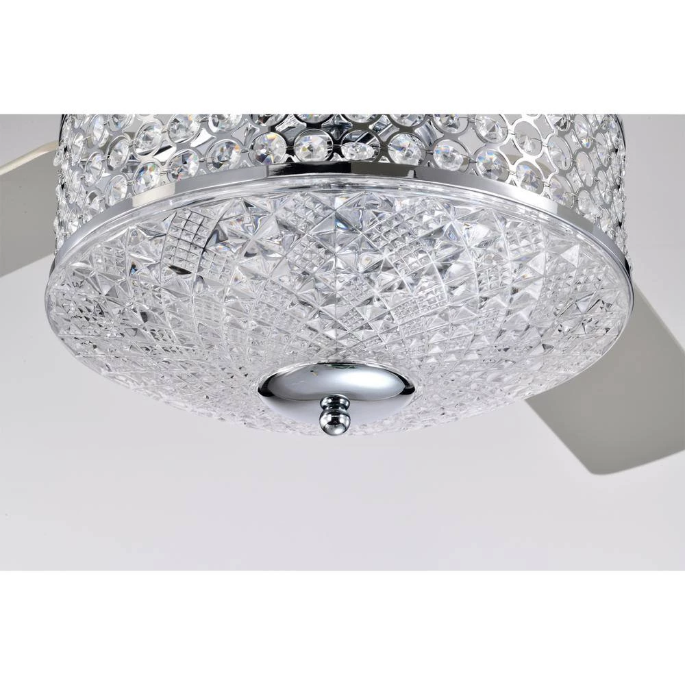 Callen 52 in. 3-Light Indoor Chrome Finish Ceiling Fan with Light Kit by Warehouse of Tiffany 5 Callen 52 in. 3-Light Indoor Chrome Finish Ceiling Fan with Light Kit by Warehouse of Tiffany - Image 3