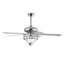 Alesya 52 in. 3-Light Indoor Chrome Ceiling Fan with Light Kit and Remote by Warehouse of Tiffany