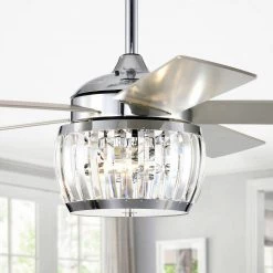 Nadire 52 in. 3-Light Indoor Chrome Ceiling Fan with Light Kit and Remote by Warehouse of Tiffany -Warehouse of Tiffany Shop chrome warehouse of tiffany ceiling fans with lights ay18y18cr c3 1000