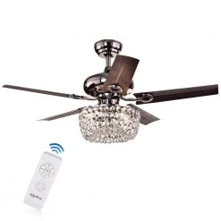 Angel 43 in. Chrome Indoor Remote Controlled Ceiling Fan with Light Kit by Warehouse of Tiffany