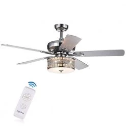 Davrin 52 in. Chrome Indoor Remote Controlled Ceiling Fan with Light Kit by Warehouse of Tiffany