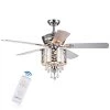 Garvey 52 in. Chrome Indoor Remote Controlled Ceiling Fan with Light Kit by Warehouse of Tiffany -Warehouse of Tiffany Shop chrome warehouse of tiffany ceiling fans with lights cfl 8335remo 64 1000