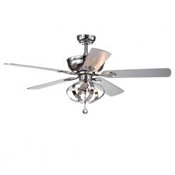 Tatiana 52 in. Chrome Indoor Remote Controlled Ceiling Fan with Light Kit by Warehouse of Tiffany