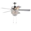 Bryanya 52 in. Indoor Chrome Finish Hand Pull Chain Ceiling Fan with Light Kit by Warehouse of Tiffany
