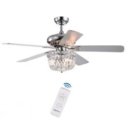 Galileo 52 in. 3-Light Indoor Chrome Remote Controlled Ceiling Fan with Light Kit by Warehouse of Tiffany