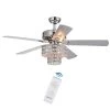 Empire 52 in. Chrome Indoor Remote Controlled Ceiling Fan with Light Kit by Warehouse of Tiffany