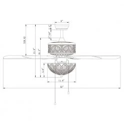 Catalina 52 in. Indoor Chrome Hand Pull Chain Ceiling Fan with Light Kit by Warehouse of Tiffany -Warehouse of Tiffany Shop chrome warehouse of tiffany ceiling fans with lights cfl 8370ch 1f 1000