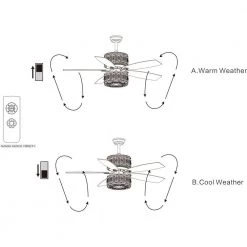 Velko 52 in. Chrome Indoor Remote Controlled Ceiling Fan with Light Kit by Warehouse of Tiffany -Warehouse of Tiffany Shop chrome warehouse of tiffany ceiling fans with lights cfl 8376remo ch fa 1000