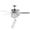 Hasna 52 in. Indoor Chrome Remote Controlled Ceiling Fan with Light Kit by Warehouse of Tiffany 1 Hasna 52 in. Indoor Chrome Remote Controlled Ceiling Fan with Light Kit by Warehouse of Tiffany -Warehouse of Tiffany Shop chrome warehouse of tiffany ceiling fans with lights cfl 8377remo ch 64 1000