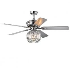 Dalinger 52 in. Chrome Indoor Remote Controlled Ceiling Fan with Light Kit by Warehouse of Tiffany