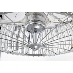 Bellamy 28.07 in. Chrome Indoor Remote Controlled Fandelier with Light Kit by Warehouse of Tiffany -Warehouse of Tiffany Shop chrome warehouse of tiffany ceiling fans with lights cfl 8392ch 1d 1000