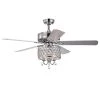 Fengren 52 in. Chrome Indoor Remote Controlled Ceiling Fan with Light Kit by Warehouse of Tiffany -Warehouse of Tiffany Shop chrome warehouse of tiffany ceiling fans with lights cfl 8396remo ch 64 1000