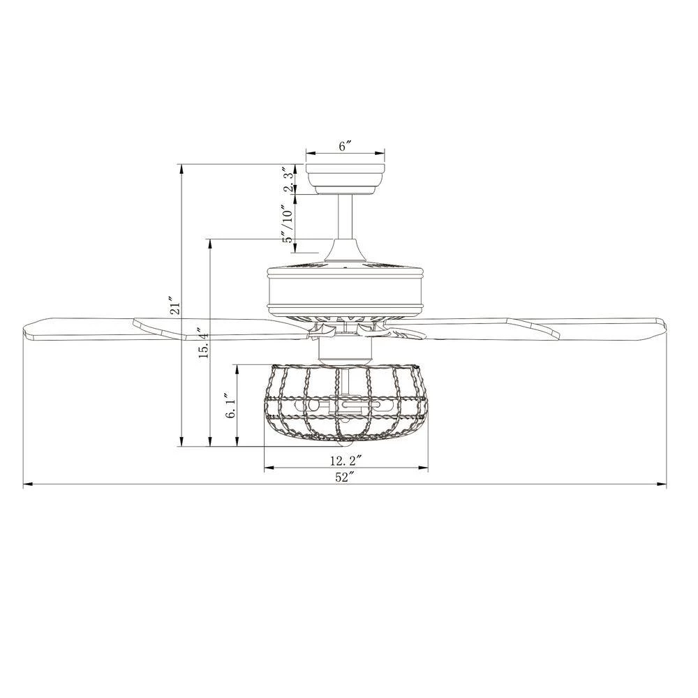 Kishel 52 in. Chrome Indoor Remote Controlled Ceiling Fan with Light Kit by Warehouse of Tiffany 8 Kishel 52 in. Chrome Indoor Remote Controlled Ceiling Fan with Light Kit by Warehouse of Tiffany - Image 7