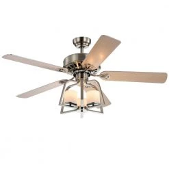 Edreyan 52 in. 2-Light Indoor Chrome Remote Controlled Ceiling Fan with Light Kit by Warehouse of Tiffany