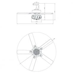 Rexie 52 in. Chrome Indoor Remote Controlled Ceiling Fan with Light Kit by Warehouse of Tiffany -Warehouse of Tiffany Shop chrome warehouse of tiffany ceiling fans with lights cfl 8430remo ch 4f 1000