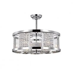 Cassie 30 in. 6-Light Indoor Chrome Ceiling Fan with Light Kit by Warehouse of Tiffany