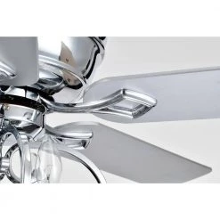 Kayla 52 in. 4-Light Indoor Chrome Finish Ceiling Fan with Light Kit by Warehouse of Tiffany -Warehouse of Tiffany Shop chrome warehouse of tiffany ceiling fans with lights cfl 8500remo ch fa 1000