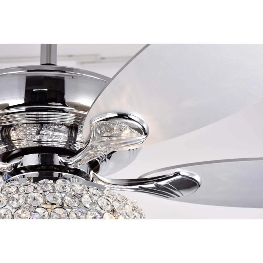 Shelby 52 in. 3-Light Indoor Chrome Finish Ceiling Fan with Light Kit by Warehouse of Tiffany 9 Shelby 52 in. 3-Light Indoor Chrome Finish Ceiling Fan with Light Kit by Warehouse of Tiffany - Image 7