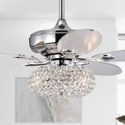 Shelby 52 in. 3-Light Indoor Chrome Finish Ceiling Fan with Light Kit by Warehouse of Tiffany 16 Shelby 52 in. 3-Light Indoor Chrome Finish Ceiling Fan with Light Kit by Warehouse of Tiffany -Warehouse of Tiffany Shop chrome warehouse of tiffany ceiling fans with lights cfl 8502remo ch 4f 1000