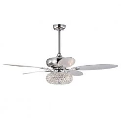 Shelby 52 in. 3-Light Indoor Chrome Finish Ceiling Fan with Light Kit by Warehouse of Tiffany