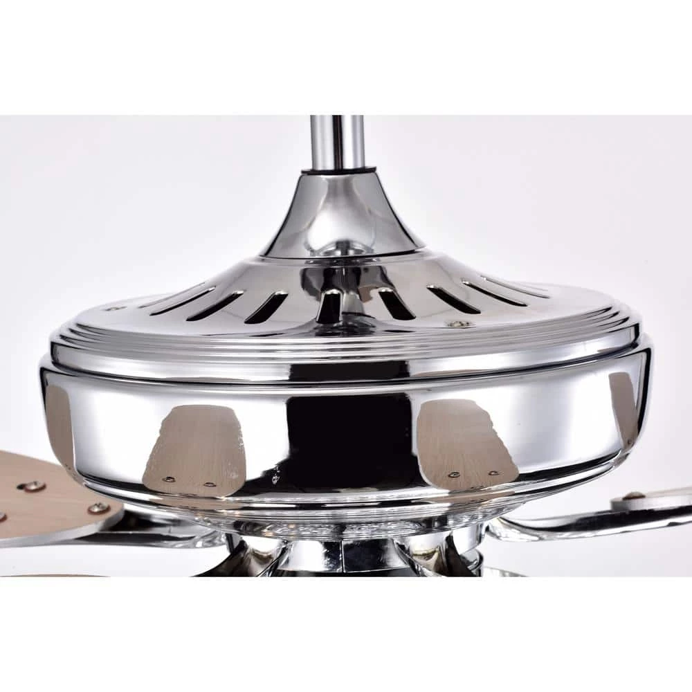 Shelby 52 in. 3-Light Indoor Chrome Finish Ceiling Fan with Light Kit by Warehouse of Tiffany 4 Shelby 52 in. 3-Light Indoor Chrome Finish Ceiling Fan with Light Kit by Warehouse of Tiffany - Image 2