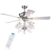 Havorand III 52 in. Indoor Chrome Remote Ceiling Fan with Light Kit and Crystal Branched Chandelier by Warehouse of Tiffany 2 Havorand III 52 in. Indoor Chrome Remote Ceiling Fan with Light Kit and Crystal Branched Chandelier by Warehouse of Tiffany -Warehouse of Tiffany Shop chrome warehouse of tiffany ceiling fans with lights cfl8213remoch 64 1000