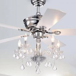 Havorand III 52 in. Indoor Chrome Remote Ceiling Fan with Light Kit and Crystal Branched Chandelier by Warehouse of Tiffany 7 Havorand III 52 in. Indoor Chrome Remote Ceiling Fan with Light Kit and Crystal Branched Chandelier by Warehouse of Tiffany -Warehouse of Tiffany Shop chrome warehouse of tiffany ceiling fans with lights cfl8213remoch c3 1000
