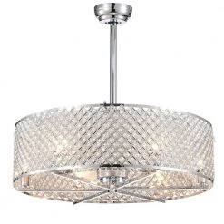 Miyaka Fandelier 29 in. Chrome Remote Controlled Ceiling Fan with Light Kit by Warehouse of Tiffany