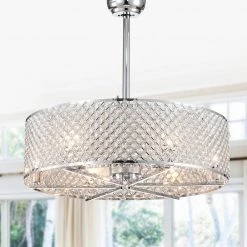 Miyaka Fandelier 29 in. Chrome Remote Controlled Ceiling Fan with Light Kit by Warehouse of Tiffany -Warehouse of Tiffany Shop chrome warehouse of tiffany ceiling fans with lights cfl8235remoch c3 1000