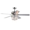 Galileo 52 in. Chrome Crystal Bowl Shade Ceiling Fan with Light Kit and Remote Control by Warehouse of Tiffany