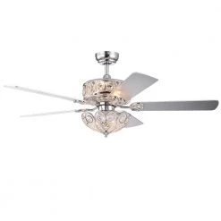 Catalina 52 in. Chrome Remote Controlled Ceiling Fan with Light Kit by Warehouse of Tiffany